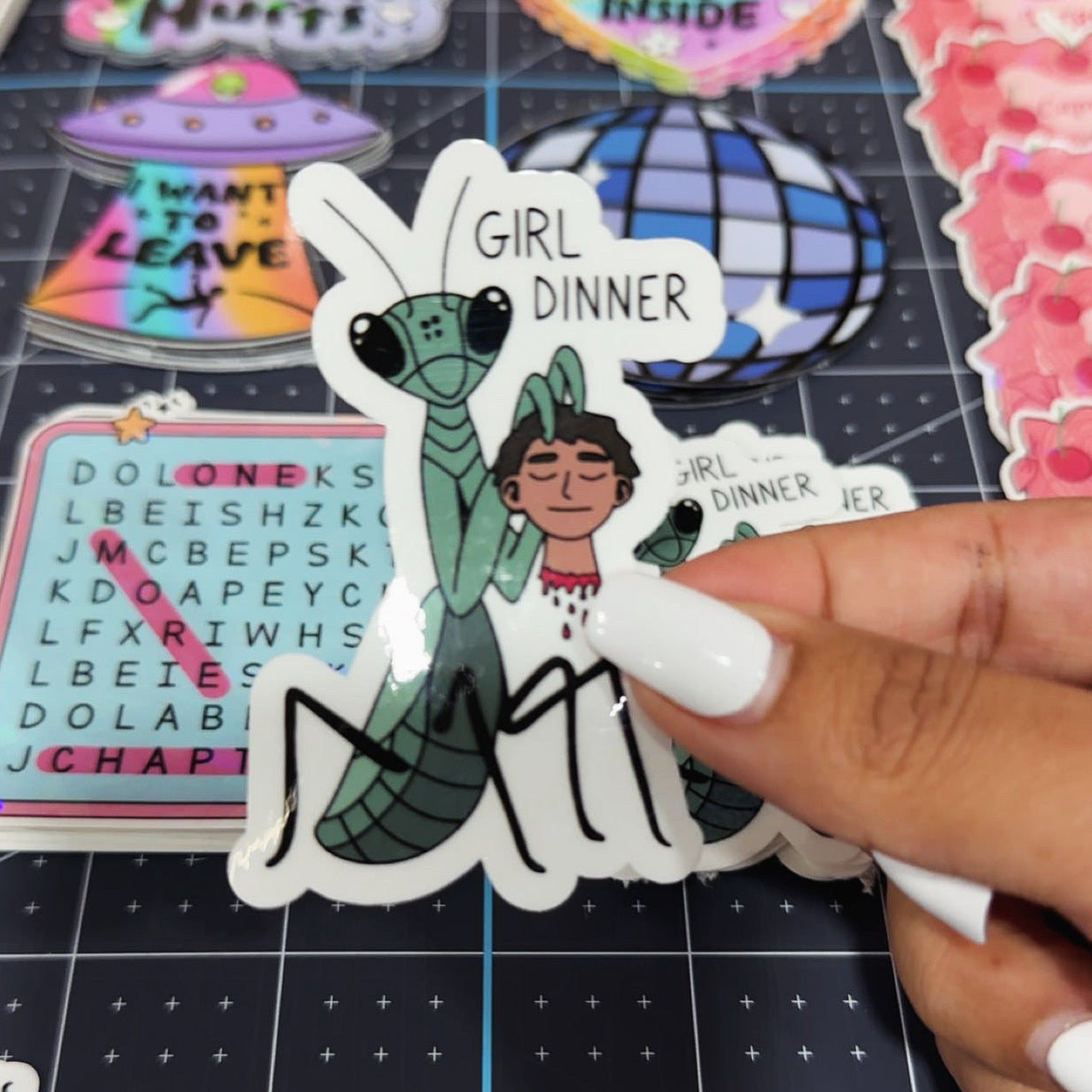 Girl dinner sticker