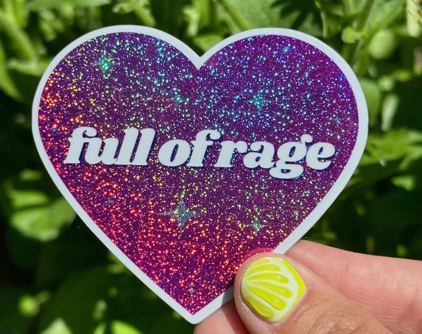 Full of Rage Glittery Pink Sticker