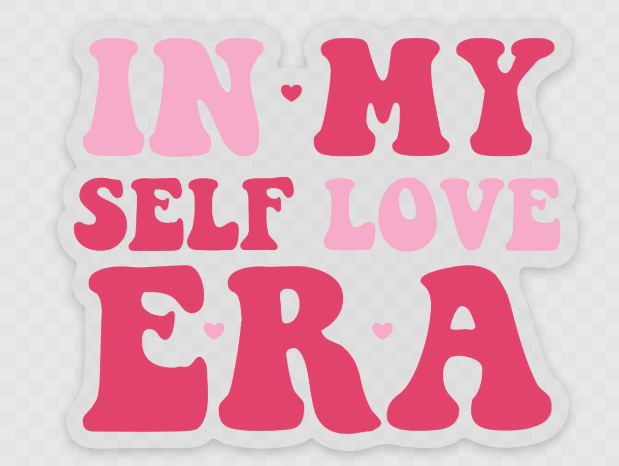 In my self love era transparent sticker