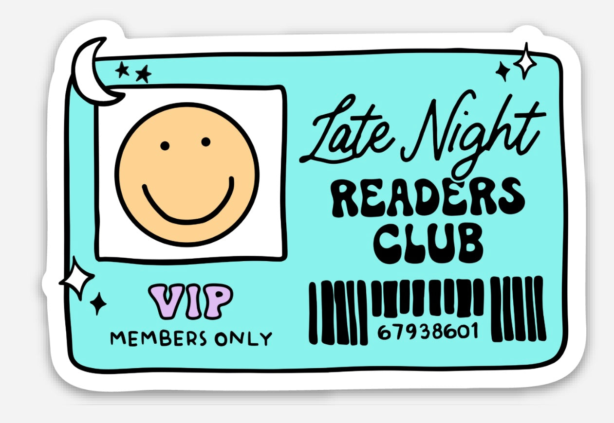 Late night readers club sticker