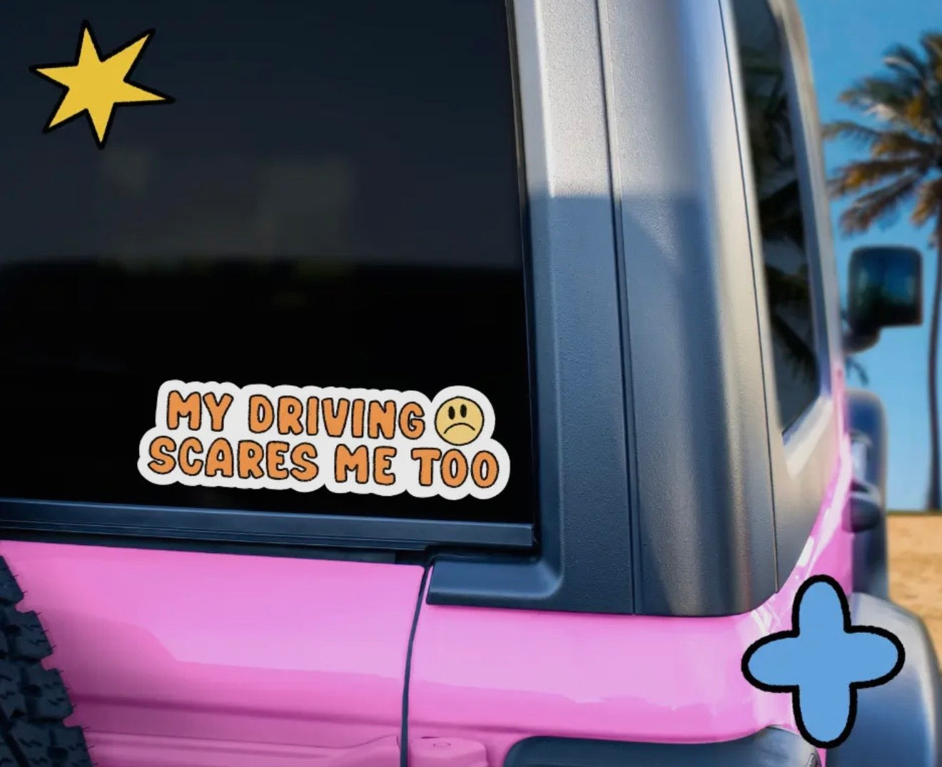 My driving scares me too bumper sticker