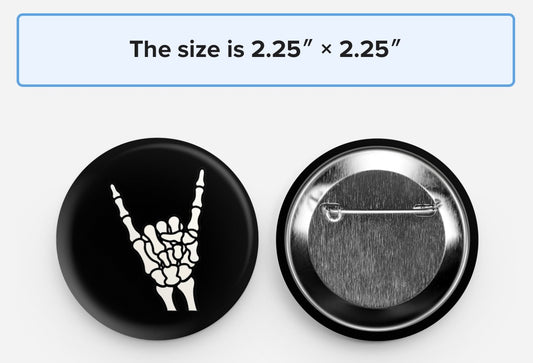 Rock'n roll pin back button