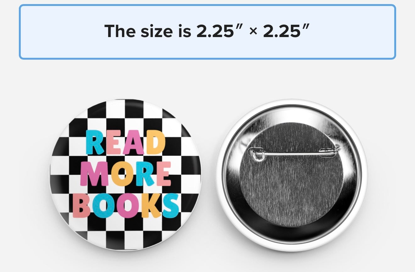Read More Books pin back button