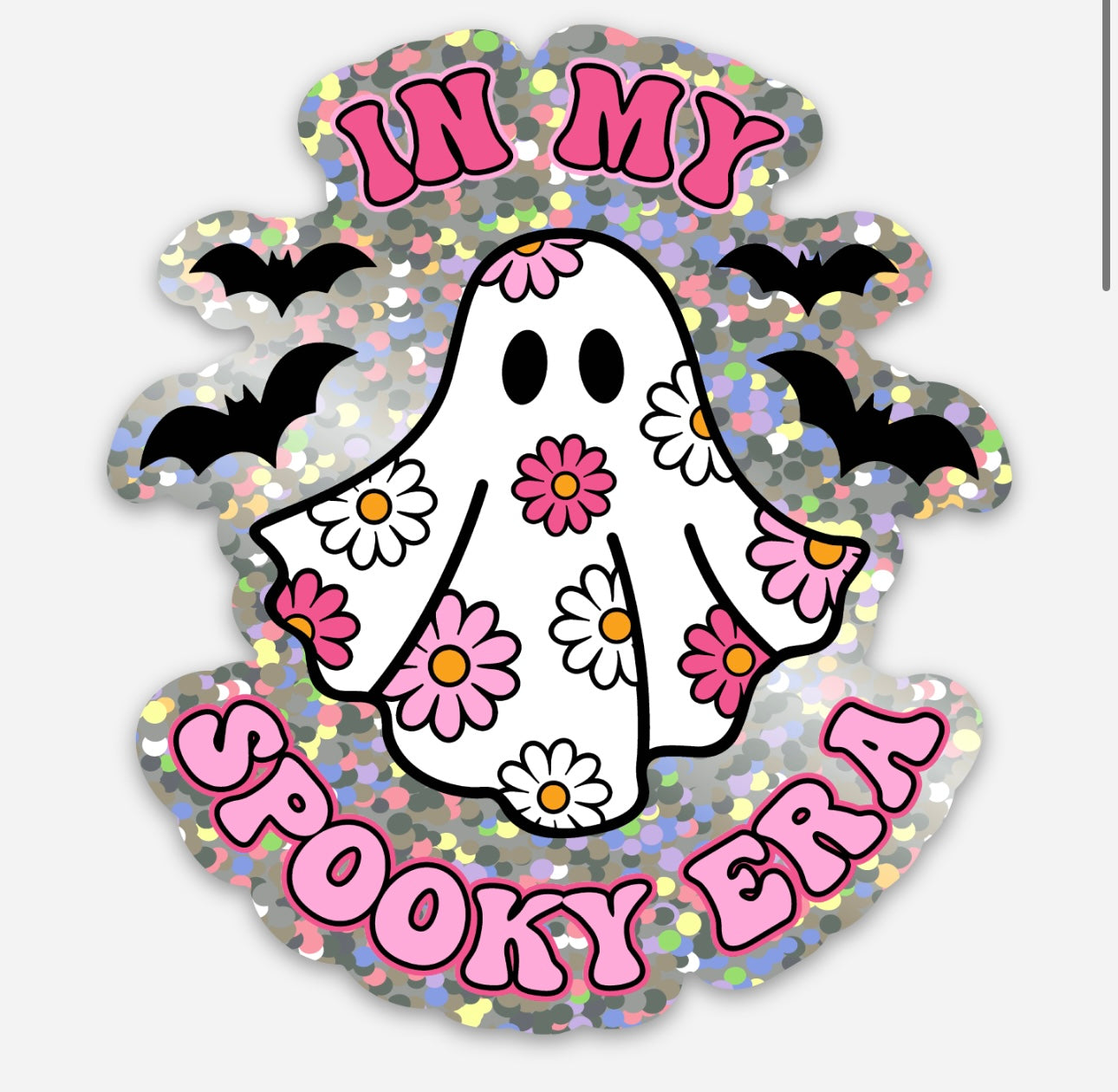 In my spooky era glittery sticker