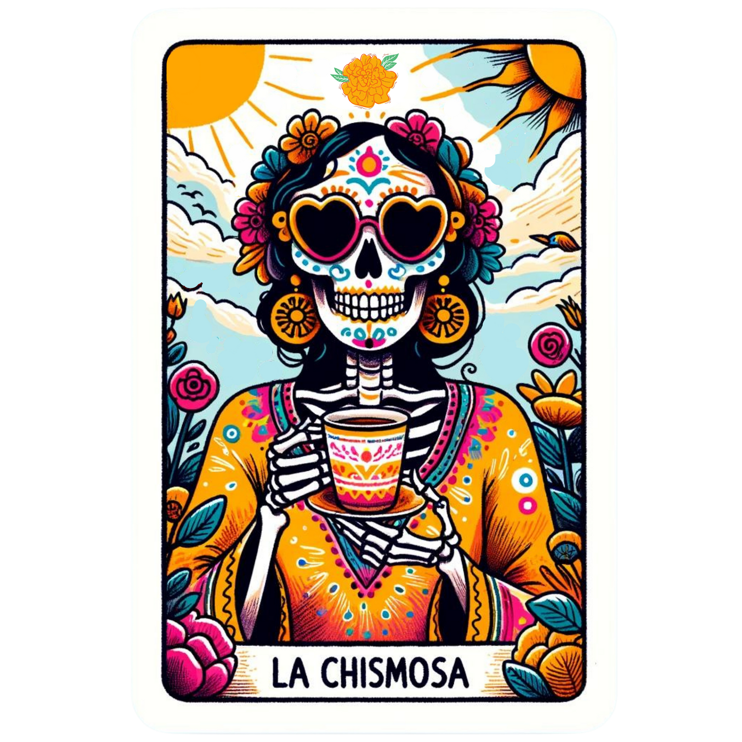 La Chismosa tarot card sticker