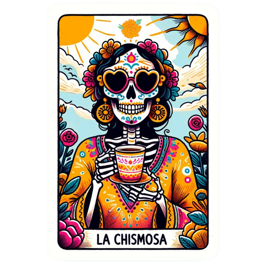 La Chismosa tarot card sticker